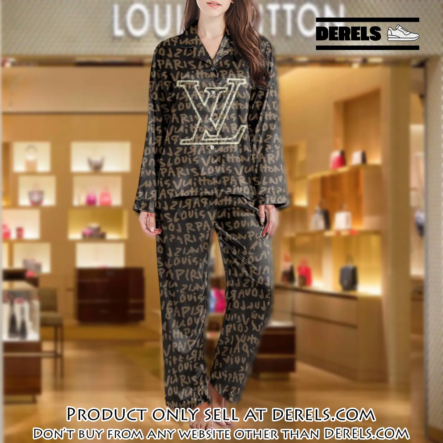 Lv monogram long satin pajama set pjs1032 dr3439508